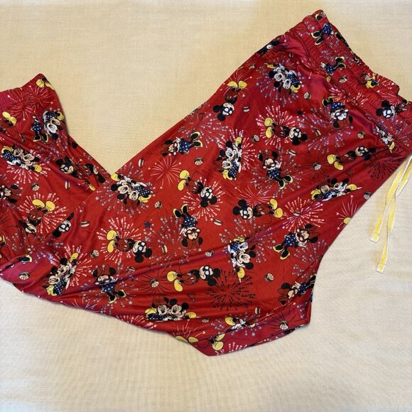 Women's Disney Mickey & Minnie Mouse Red Print PJ Pants - Size 3X - 22W - 24W - Picture 2 of 3